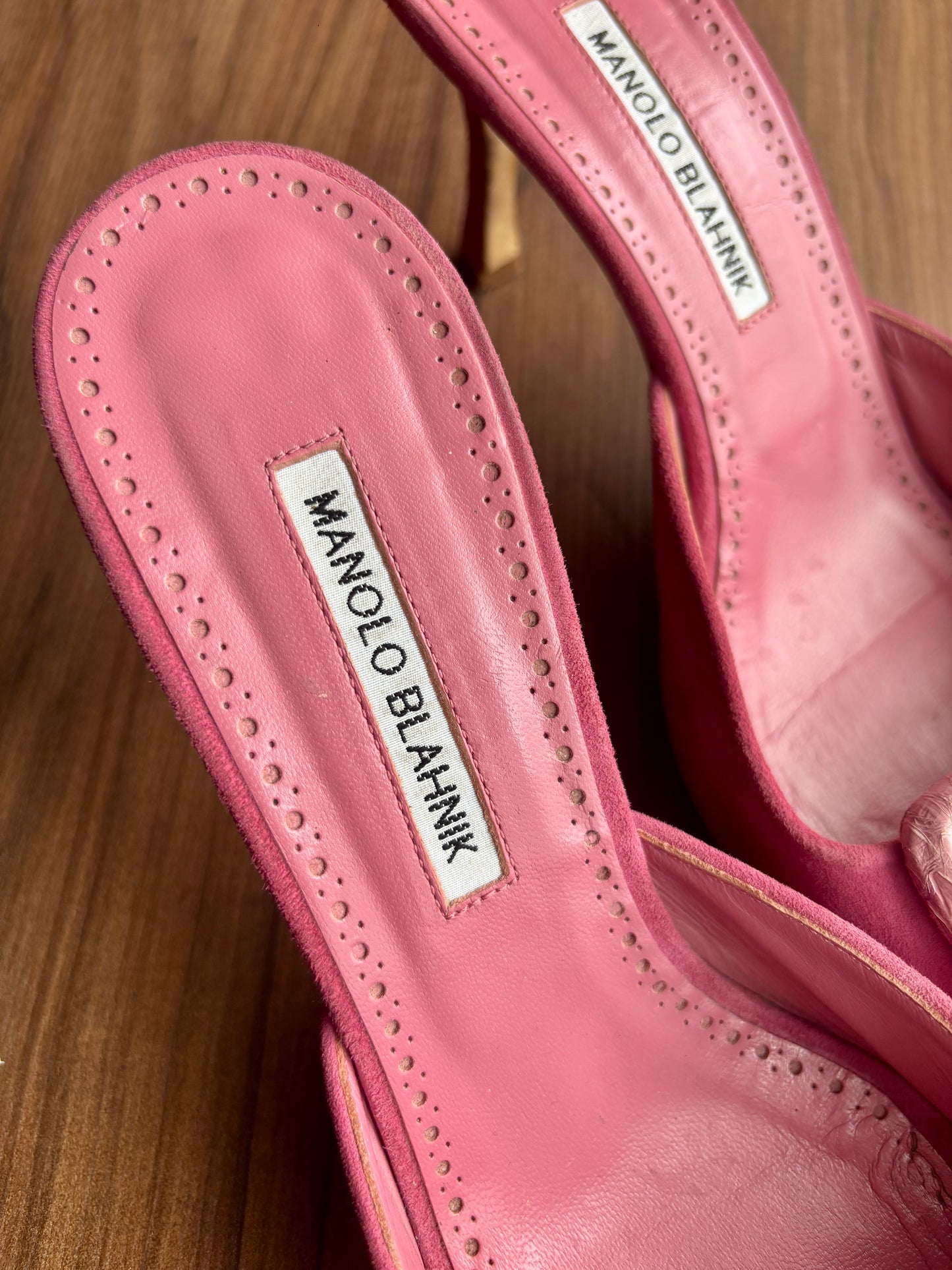 Manolo Blahnik Maysale Suede Mules