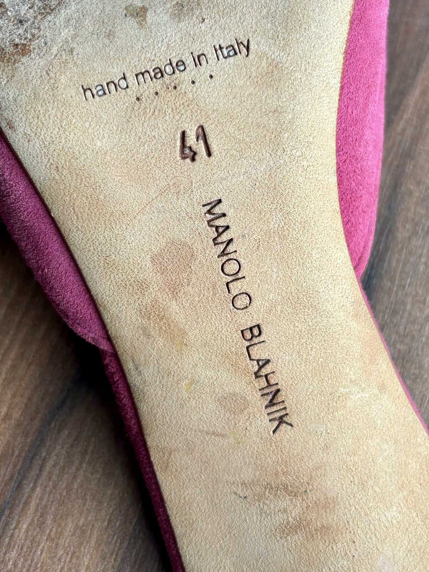 Manolo Blahnik Maysale Suede Mules