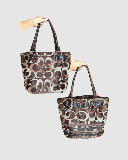 Tote bag café oscura con print